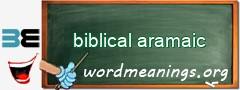 WordMeaning blackboard for biblical aramaic